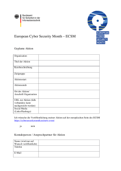 Anmeldeformular Aktion ECSM - Allianz für Cyber