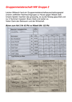 Gruppenmeisterschaft NW Gruppe 2