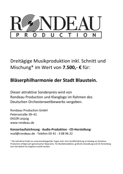 Dreit&auml;gige Musikproduktion inkl. Schnitt und Mischung* im Wert von
