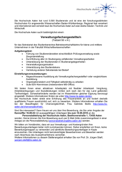 Ausschreibung Sekretariat