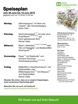 Wochenspeiseplan - SOS