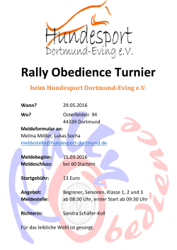 Rally Obedience Turnier - Hundesport