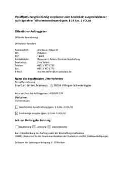 Veröffentlichung freihändig vergebener oder beschränkt
