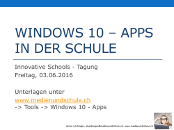 Präsentation Windows 10 Apps für die Schule
