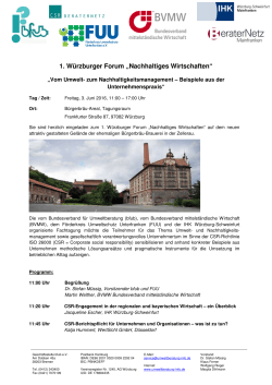 Programm 1. Würzburger Forum "Nachhaltiges Wirtschaften"