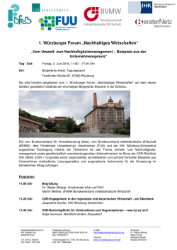 Programm 1. Würzburger Forum "Nachhaltiges Wirtschaften"