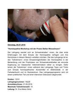 Hom&ouml;opathie-Workshop mit der Praxis Stefan Wesselmann