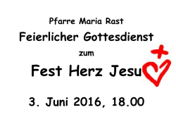 Gottesdienst zum Fest Herz Jesu