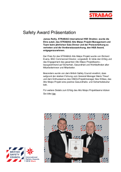Safety Award Präsentation