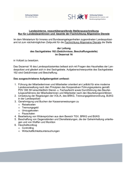 Landesinterne, ressortübergreifende Stellenausschreibung Nur für