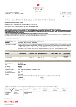 4.50% pa Barrier Reverse Convertible auf Bayer