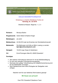 www.psv-duesseldorf-hundesport.de Einladung zu unserem