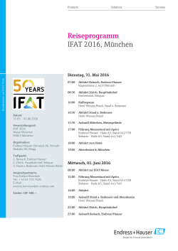 Reiseprogramm IFAT 2016, München