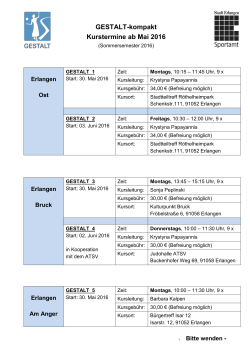 GESTALT-kompakt Kurstermine ab Mai 2016