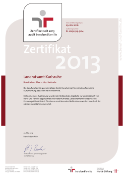 Zertifikat - Landkreis Karlsruhe