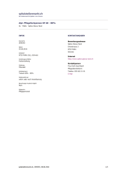 dipl. Pflegefachperson HF 60 - 80% - spitalstellenmarkt.ch