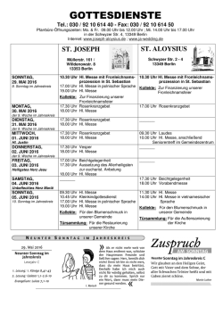 gottesdienste - St. Aloysius
