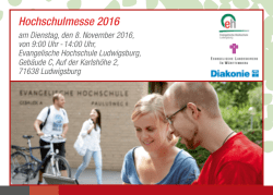 Hochschulmesse 2016 - Evangelische Hochschule Ludwigsburg
