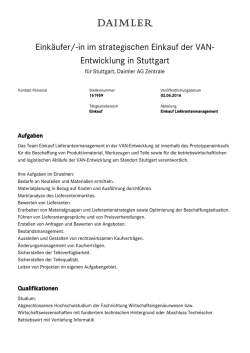 Eink&auml;ufer/-in im strategischen Einkauf der VAN