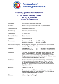 Verbandsjugendmeisterschaften U10 47. Dr. Hannes Flechsig