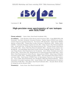 High-precision mass spectrometry of rare isotopes - Indico