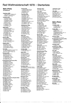 Rad -Weltmeisterschaft 1978 - Starterliste