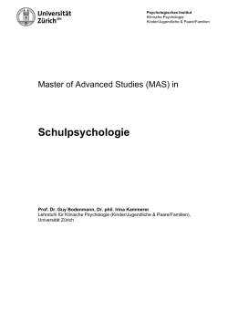 Curriculum MAS für Schulpsychologie