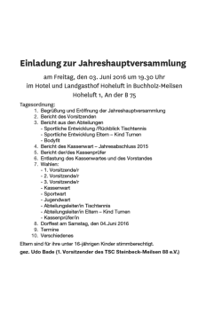 Die Tagesordnungspunkte - TSC Steinbeck