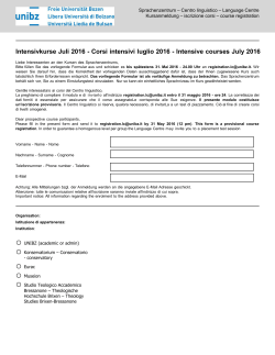 Intensivkurse Juli 2016 - Corsi intensivi luglio 2016