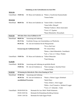 Gottesdienstordnung Juni 2016