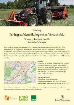 Feldtag auf dem ökologischen Versuchsfeld