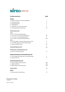 Inhaltsverzeichnis Seite