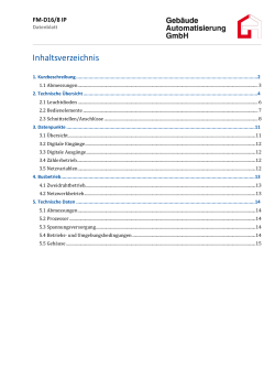 Inhaltsverzeichnis - Gebäude Automatisierung GmbH