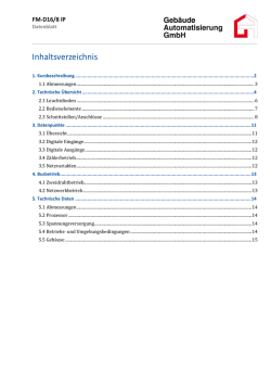 Inhaltsverzeichnis - Geb&auml;ude Automatisierung GmbH