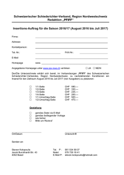 Insertionsauftragsformular - SSV-NWS