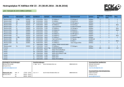 Heimspielplan KW 22-25 2016
