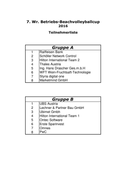 Gruppeneinteilungen - Betriebs Beachvolleyball Cup