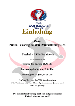 Einladung Zum Public -Viewing bei den