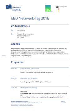 EBD Netzwerk-Tag 2016 - Europäische Bewegung Deutschland