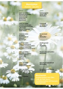 Men&uuml;plan Alterswohnheim