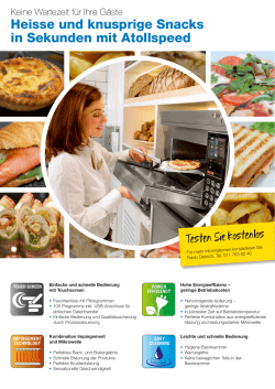 Heisse und knusprige Snacks in Sekunden mit Atollspeed