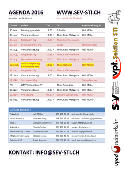 Vorstand Sektion STI Datum Anlass Zeit Ort An/Abmeldung an 30