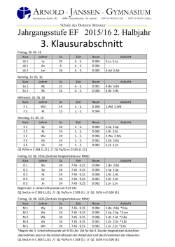 Jahrgangsstufe EF 3. KA - Wehry