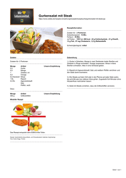 Gurkensalat mit Steak