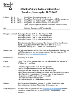 GYMKHANA 2016 Ausschreibung
