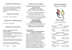 GOTTESDIENSTE - Herzlich Willkommen in der Pfarrei Deutschland