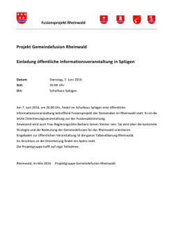 Informationsveranstaltung mit Frau RR Barbara Janom Steiner