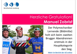 Herzliche Gratulation Manuel Zobrist zum Sieg am Brugger