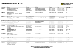 International Desks in CEE - Raiffeisen Bank International AG