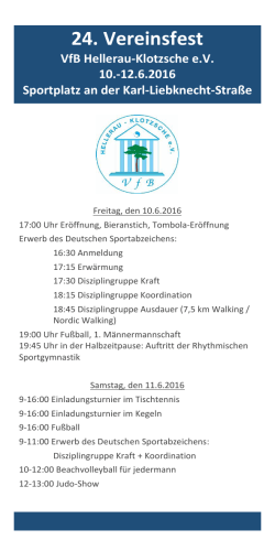 Vereinsfest Programm - VfB Hellerau Klotzsche